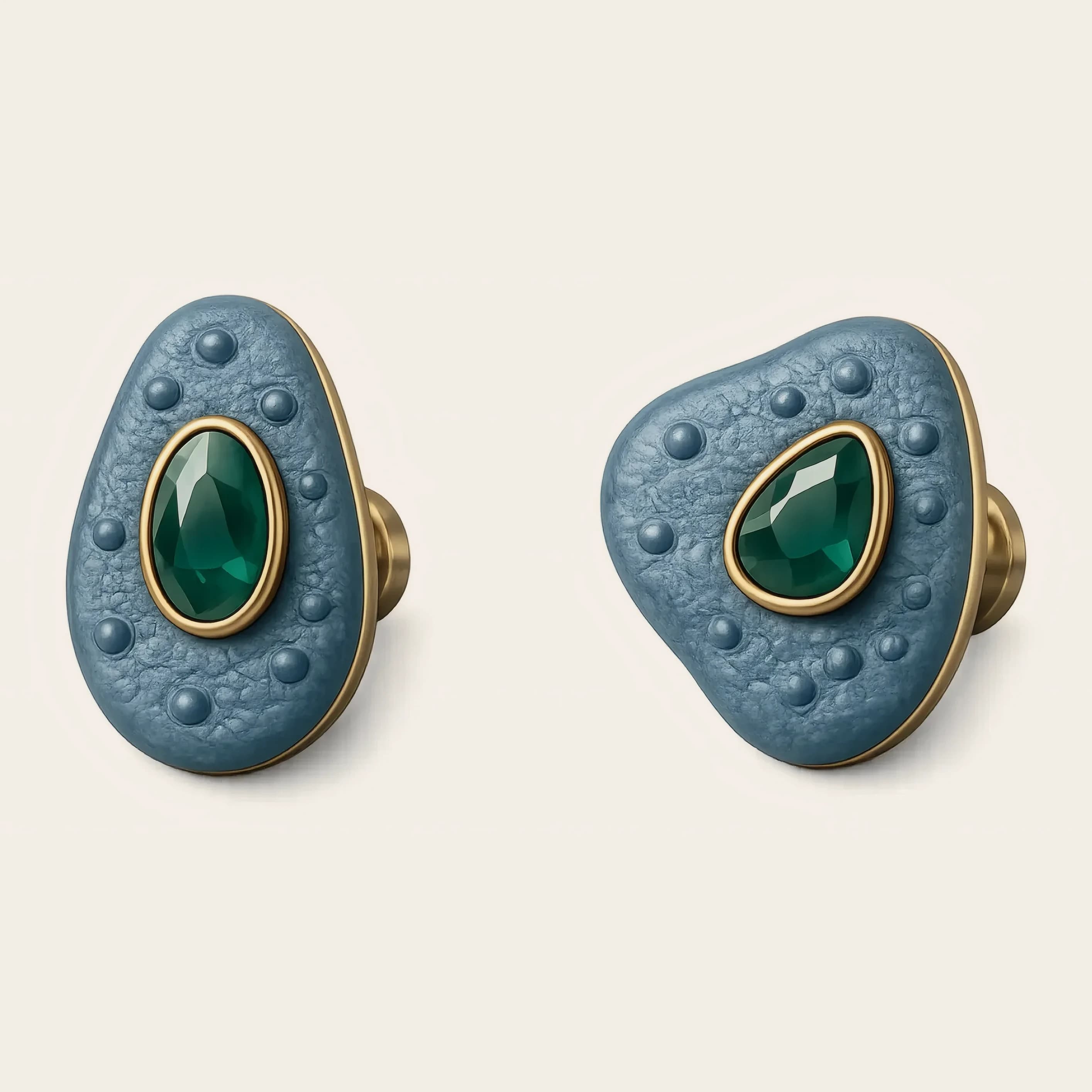 Los tiradores del Oddie coral, en azul y verde
